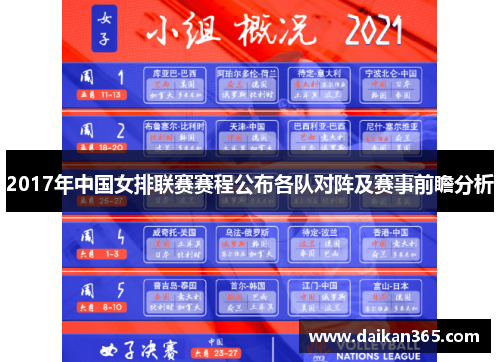 2017年中国女排联赛赛程公布各队对阵及赛事前瞻分析 2017年中国女排联赛赛程公布各队对阵及赛事前瞻分析